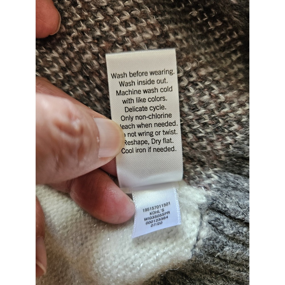 NWT EVRI Gray Pink Ivory Plaid Pattern Crew Neck Long Slv. Pullover Sweater, +4X - Picture 6 of 6